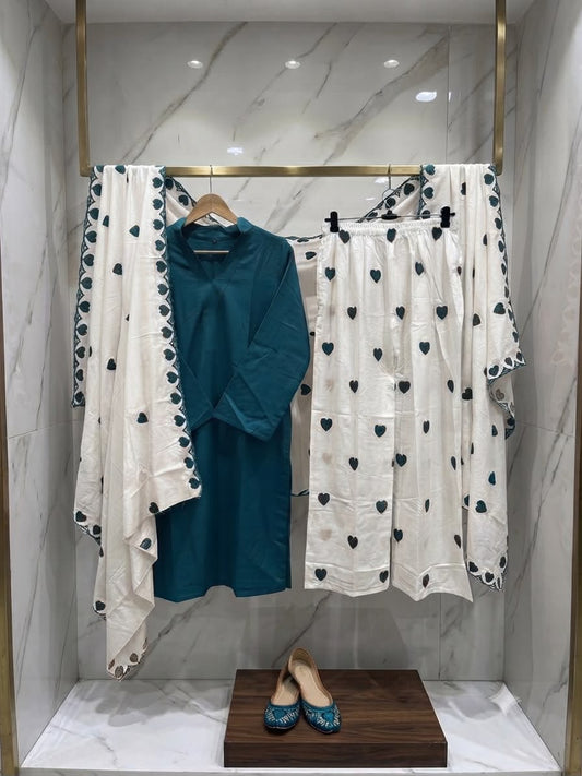 Rayon heart prints Coord set