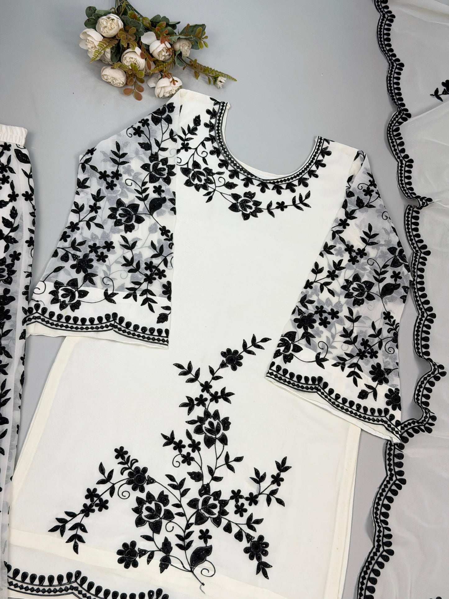 Designer Embroidered Sharara Set